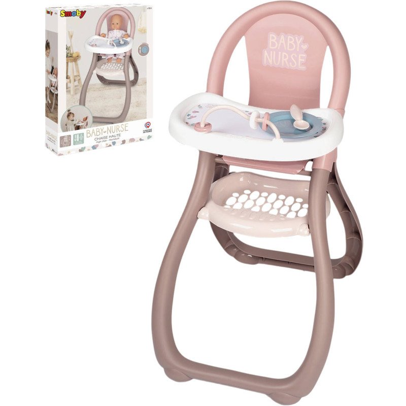 SMOBY Baby Nurse jídelní set židlička pro panenku miminko s doplňky