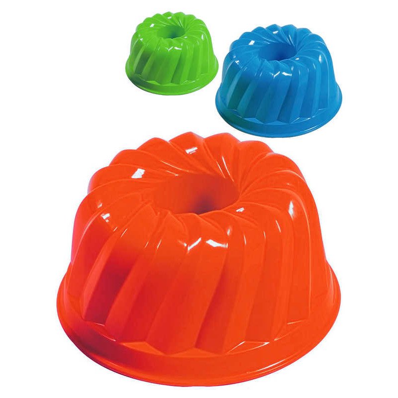 Formička plastová bábovka 12cm na písek 3 barvy