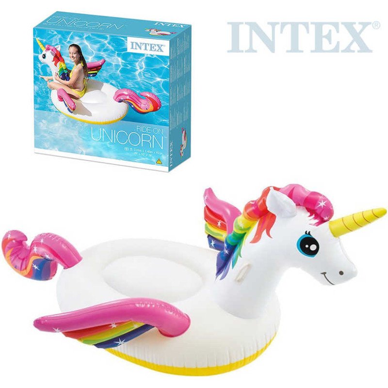 INTEX Jednorožec nafukovací 201x140x97cm dětské plavidlo do vody