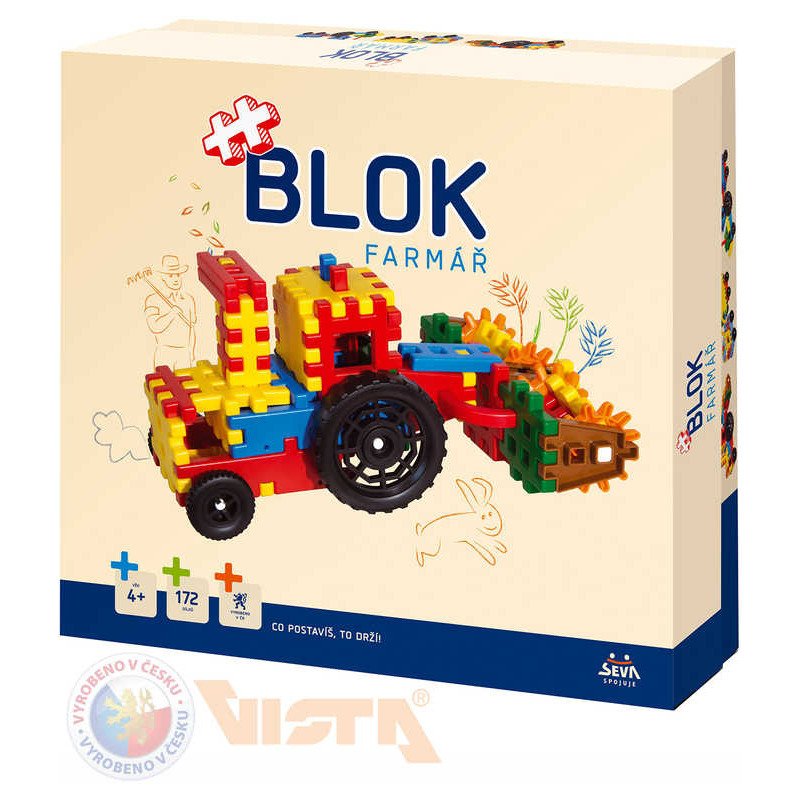 SEVA BLOK Farmár plastová STAVEBNICE 172 dílků v krabici