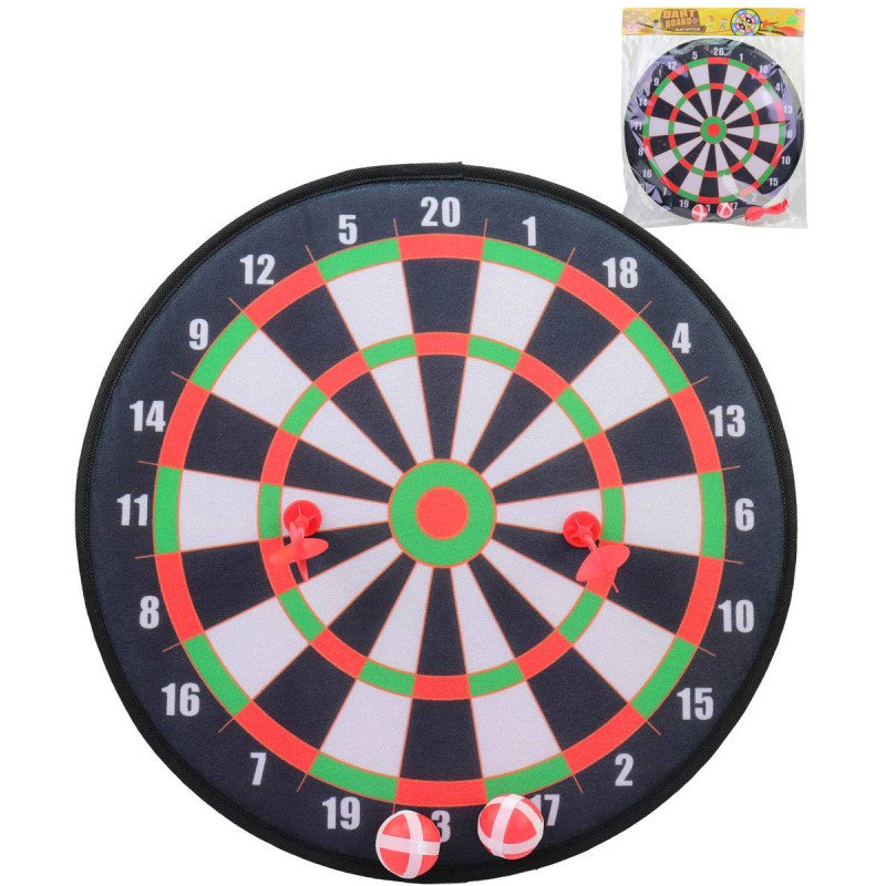 Terč závěsný na suchý zip látkový set se 2 soft šipkami a 2 míčky