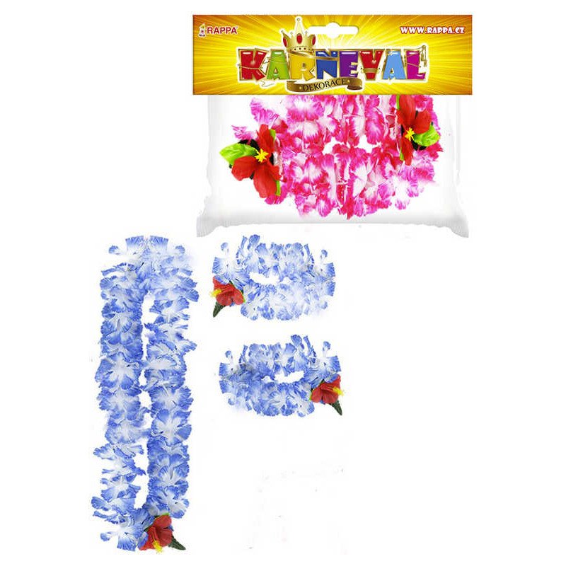 KARNEVAL Sada Hawaii náhrdelník plus 2 náramky 2 barvy KARNEVALOVÝ DOPLNĚK