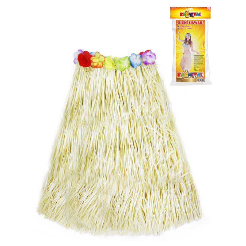 KARNEVAL Šaty sukně Hawaii 72cm prírodní s květinami KOSTÝM