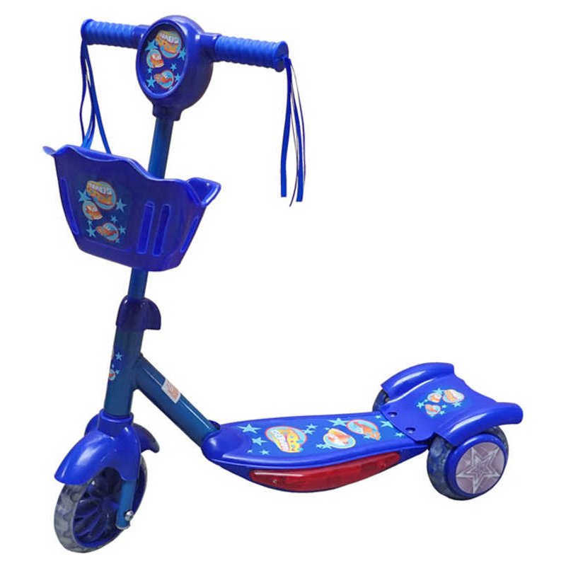 ACRA CSK 5 Koloběžka dětská 3 kola modrá 54x21x58cm s košíkem