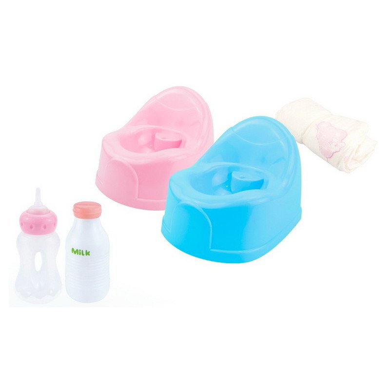 Kojenecký baby set nočník s dečkou a doplňky pro panenku miminko 2 barvy