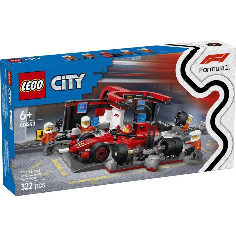 LEGO CITY Zastávka v boxech F1 a personál s vozem Ferrari 60443 STAVEBNICE