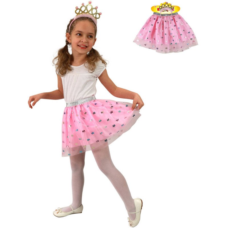 KARNEVAL Šaty princezna tutu sukýnka s čelenkou 3-7 let (104-130cm) KOSTÝM