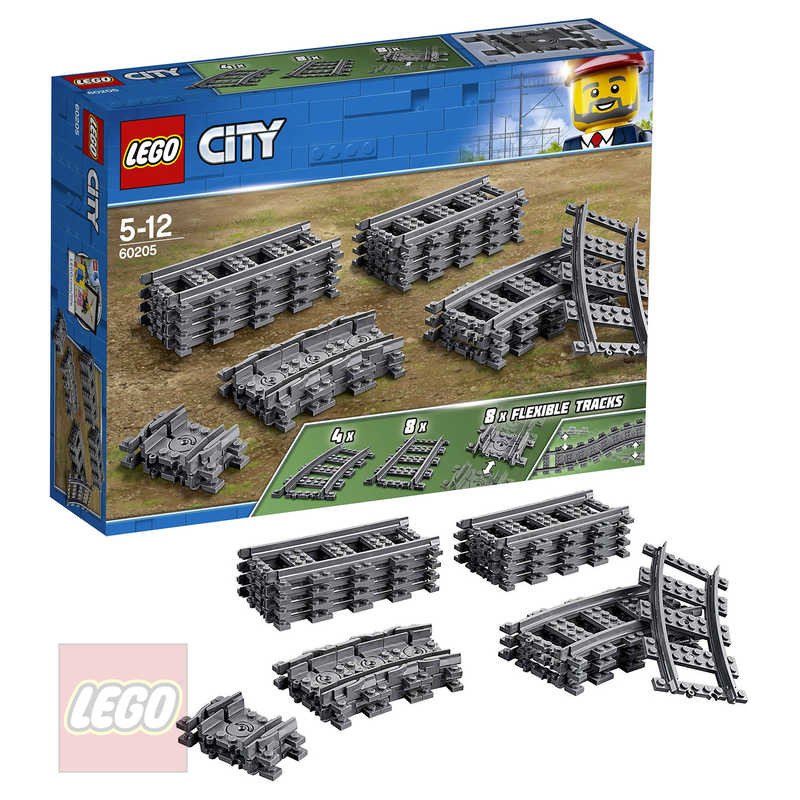 LEGO CITY Koleje rovné a zahnuté doplněk k vláčkodráze 60205 STAVEBNICE