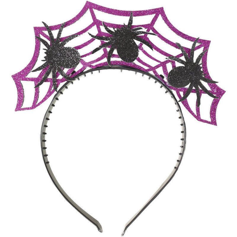 KARNEVAL Čelenka Halloween s pavouky KARNEVALOVÝ DOPLNĚK