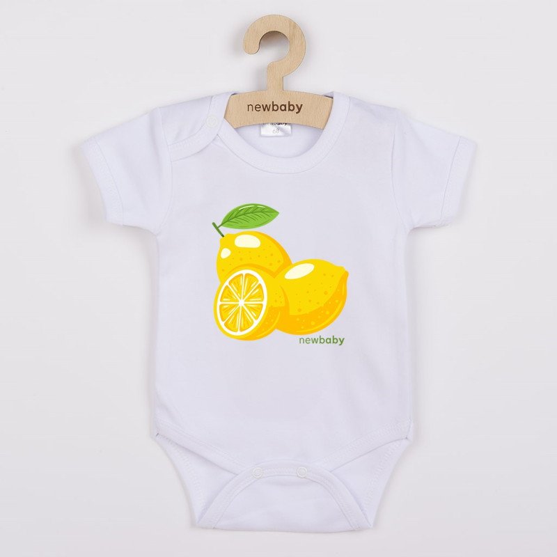 Detské body s potlačou New Baby Lemon - krátky rukáv
