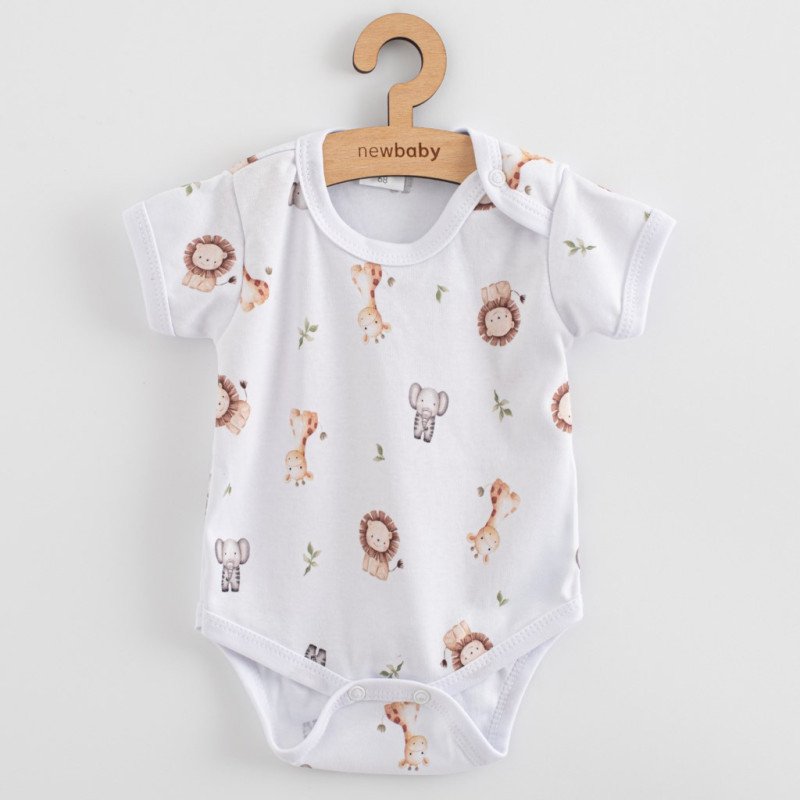 Dojčenské body s krátkym rukávom New Baby For Babies safari