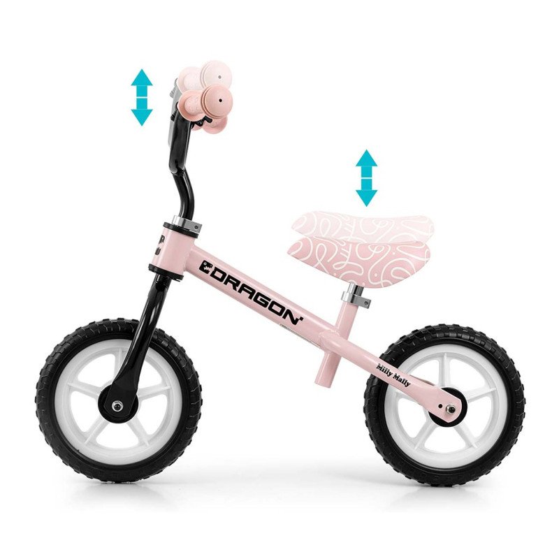 Detský balančný bicykel Milly Mally Dragon pink