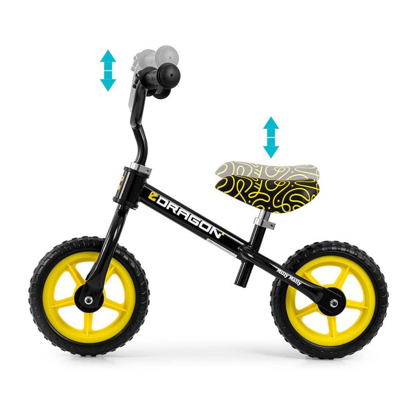 Detský balančný bicykel Milly Mally Dragon black