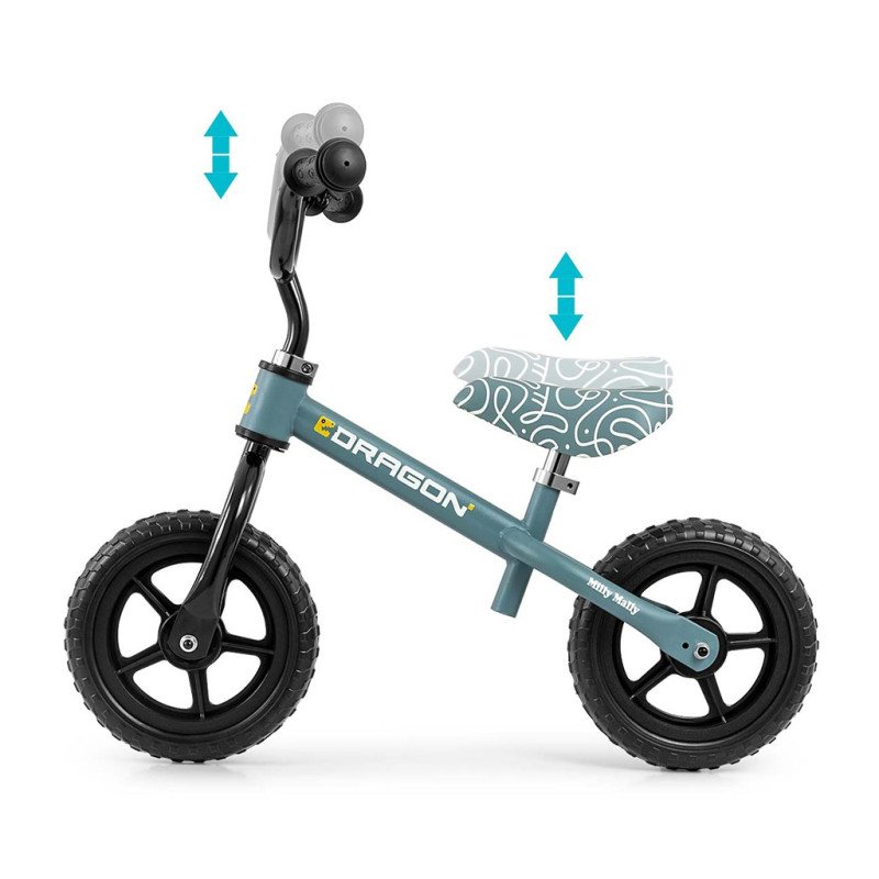 Detský balančný bicykel Milly Mally Dragon denim