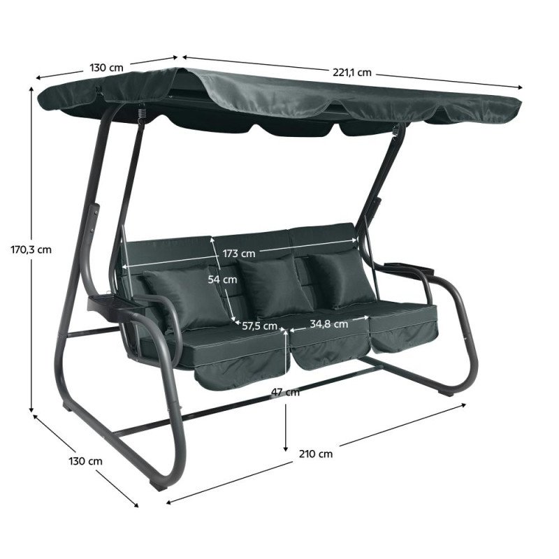 Kondela Záhradná hojdačka, tmavosivá, MIJA