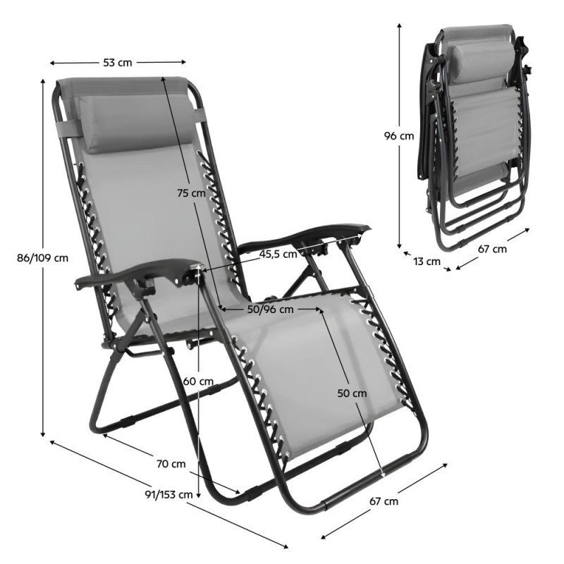 Kondela Záhradné polohovacie kreslo, svetlosivá, GERALD NEW