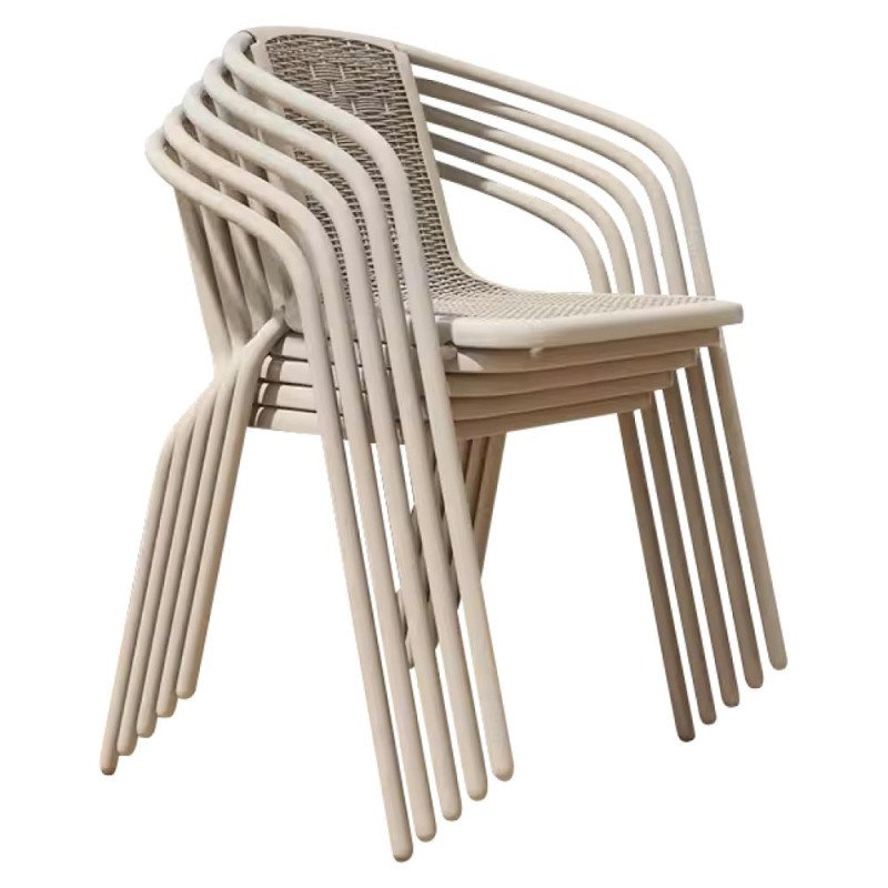 Kondela Záhradná stohovateľná stolička, champagne, oceľ/plast, FRENY