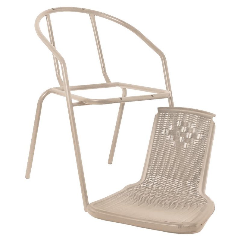 Kondela Záhradná stohovateľná stolička, champagne, oceľ/plast, FRENY