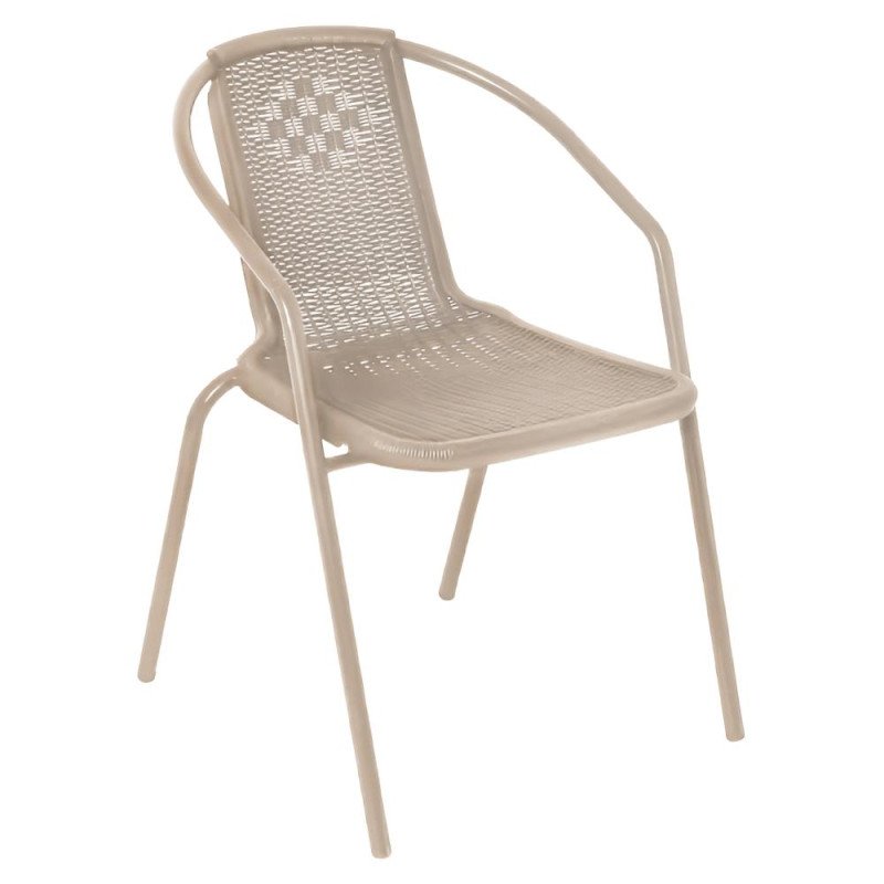 Kondela Záhradná stohovateľná stolička, champagne, oceľ/plast, FRENY