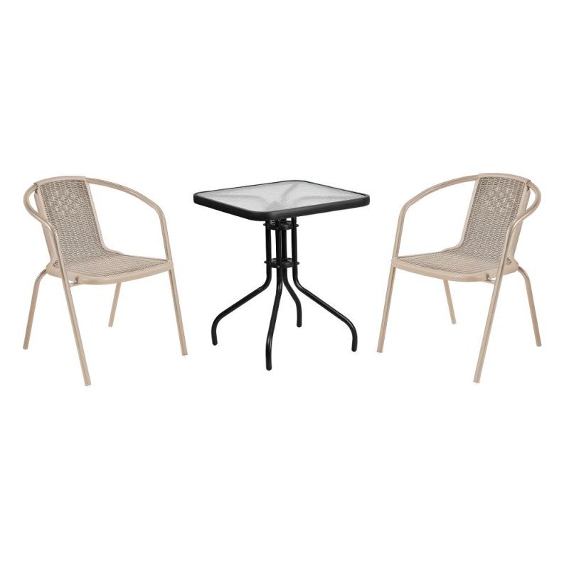 Kondela Záhradná stohovateľná stolička, champagne, oceľ/plast, FRENY