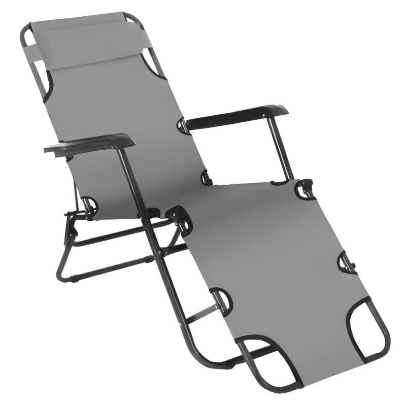 Kondela Záhradné polohovacie kreslo, sivá, REGED