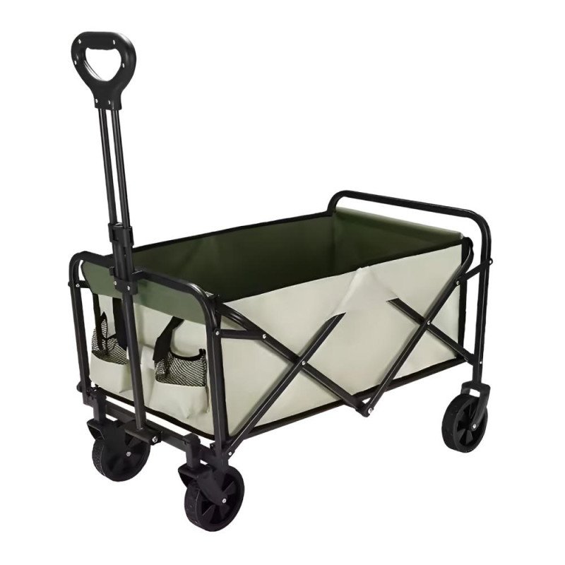 Kondela Záhradný vozík, skladací, béžová/zelená/čierna, KARIL