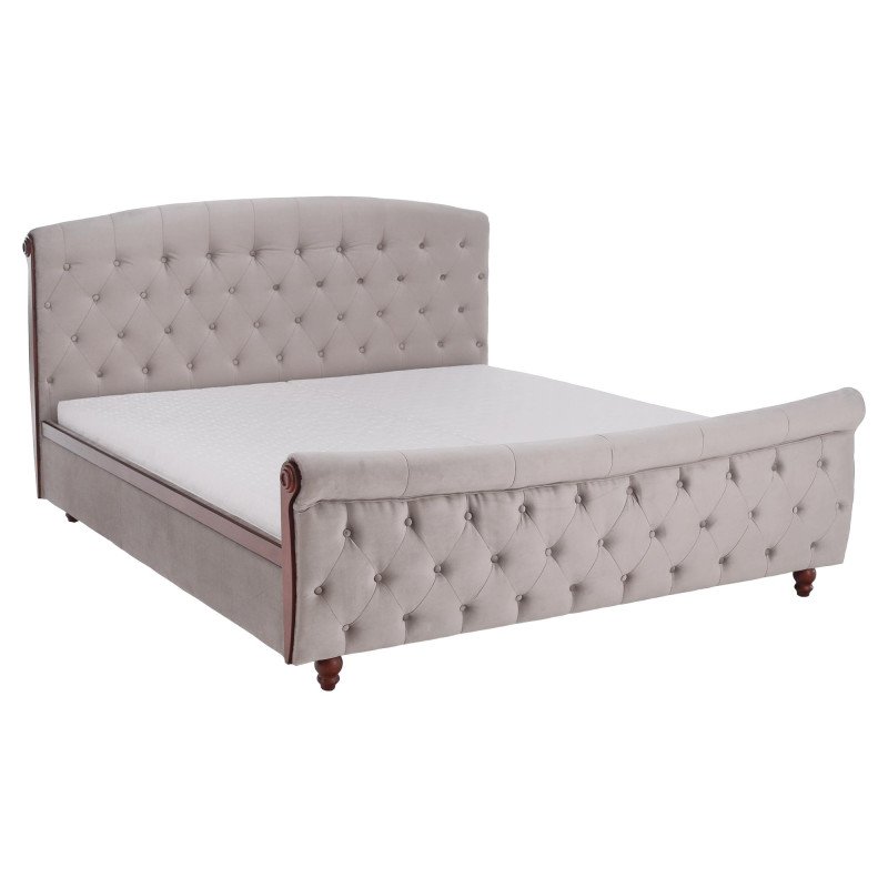 Kondela Posteľ s úložným priestorom, 180x200, sivohnedá Taupe Velvet látka, BARETO