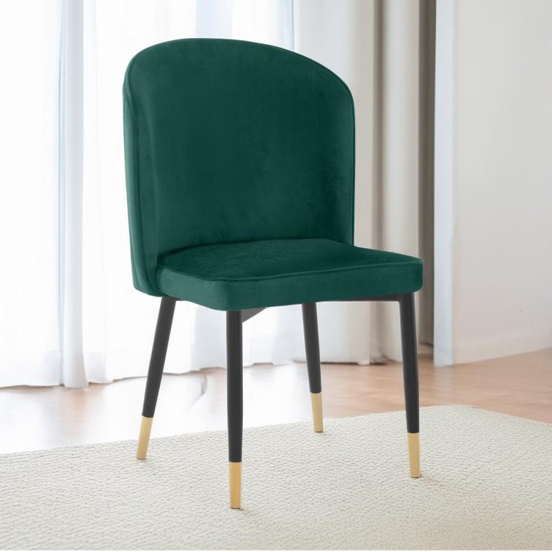 Kondela Jedálenská stolička, zelená Velvet látka/čierna, UDAJA