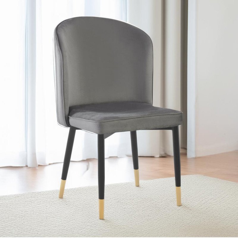 Kondela Jedálenská stolička, sivá Velvet látka/čierna, UDAJA