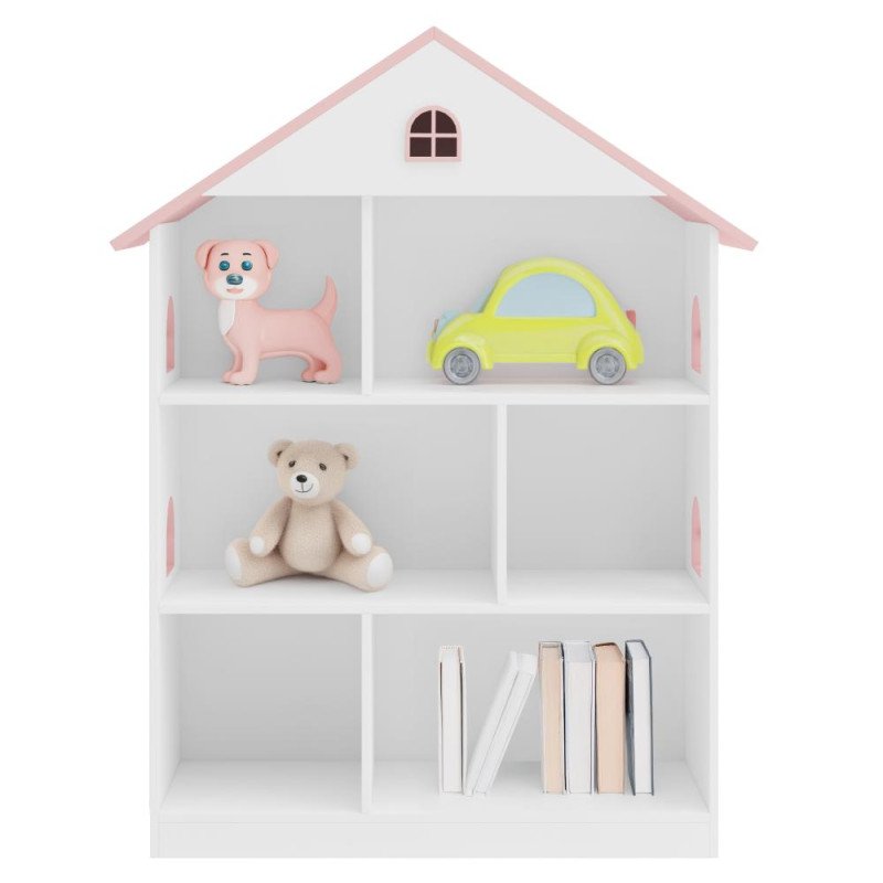 Kondela Detská knižnica, biela/ružová, MAISON TYP 1