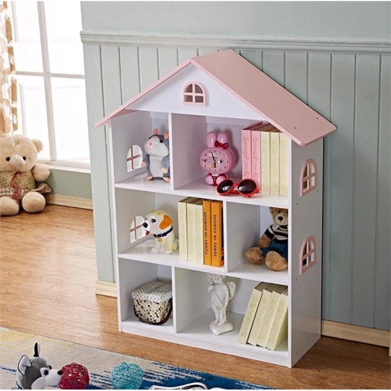 Kondela Detská knižnica, biela/ružová, MAISON TYP 1