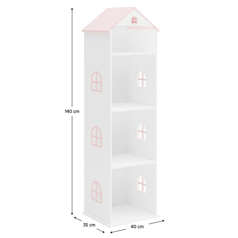Kondela Detská knižnica, biela/ružová, MAISON TYP 2