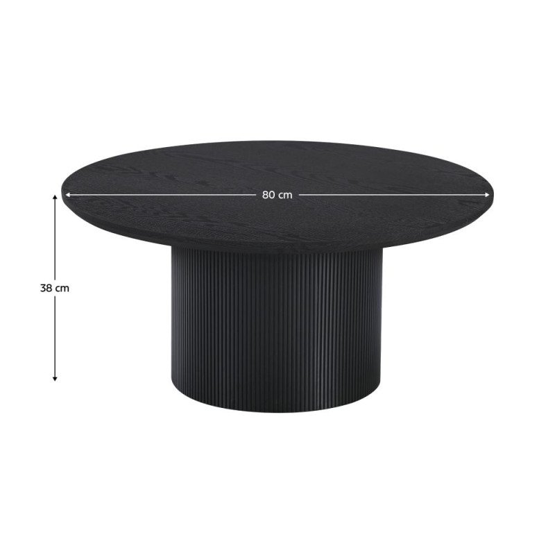 Kondela Konferenčný stolík, čierna, priemer 80 cm, MAHIR TYP 2