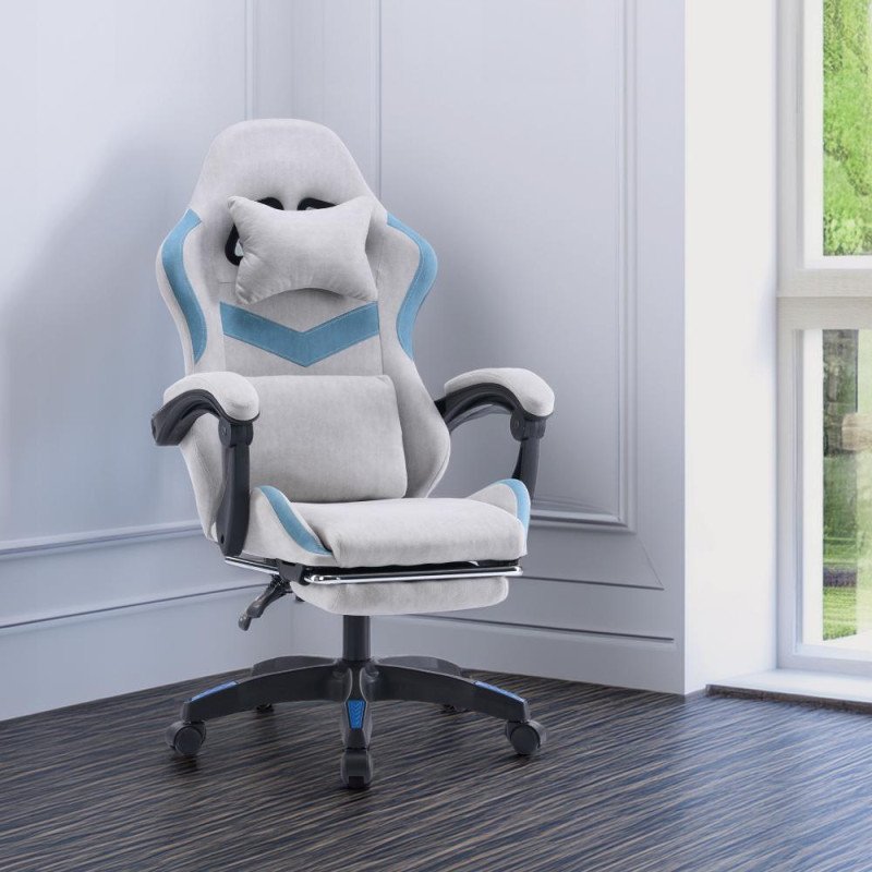 Kondela Kancelárske/herné kreslo, sivá/modrá, ZODIA