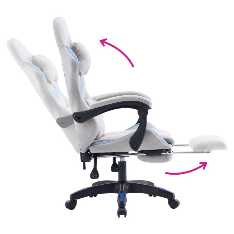 Kondela Kancelárske/herné kreslo, sivá/modrá, ZODIA