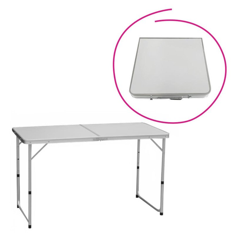 Kondela Skladací kempingový stôl, 120 cm, hliník/MDF, KEPI TYP 1