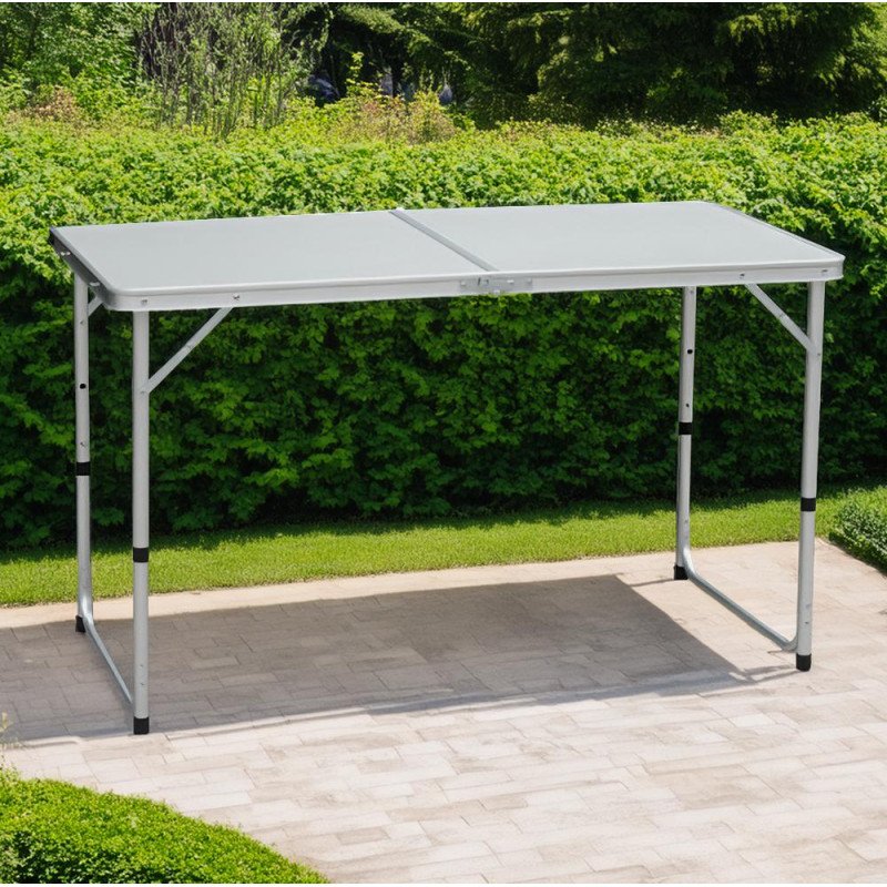 Kondela Skladací kempingový stôl, 120 cm, hliník/MDF, KEPI TYP 1