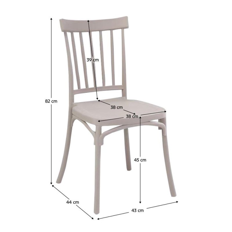 Kondela Stohovateľná stolička, sivohnedá Taupe, SAZEN