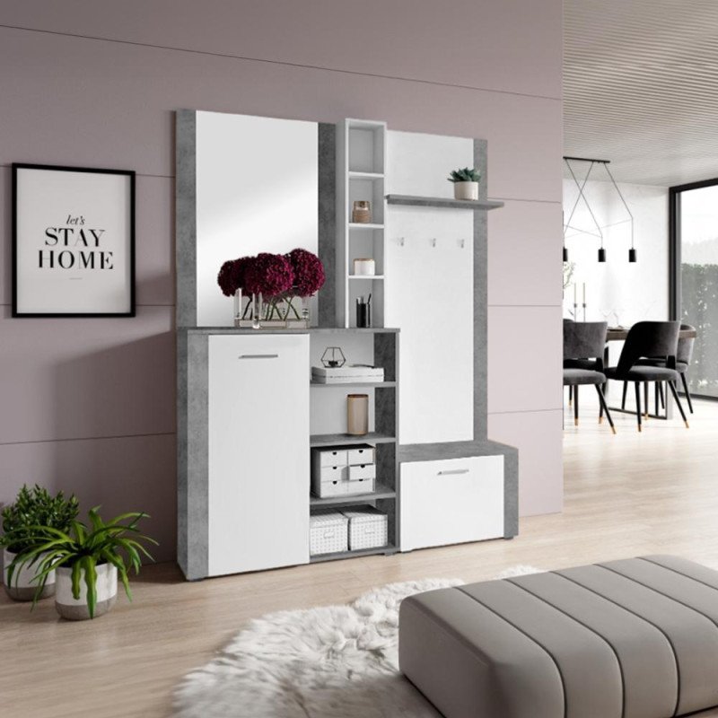 Kondela Predsieňová zostava, biela/betón, FANDU