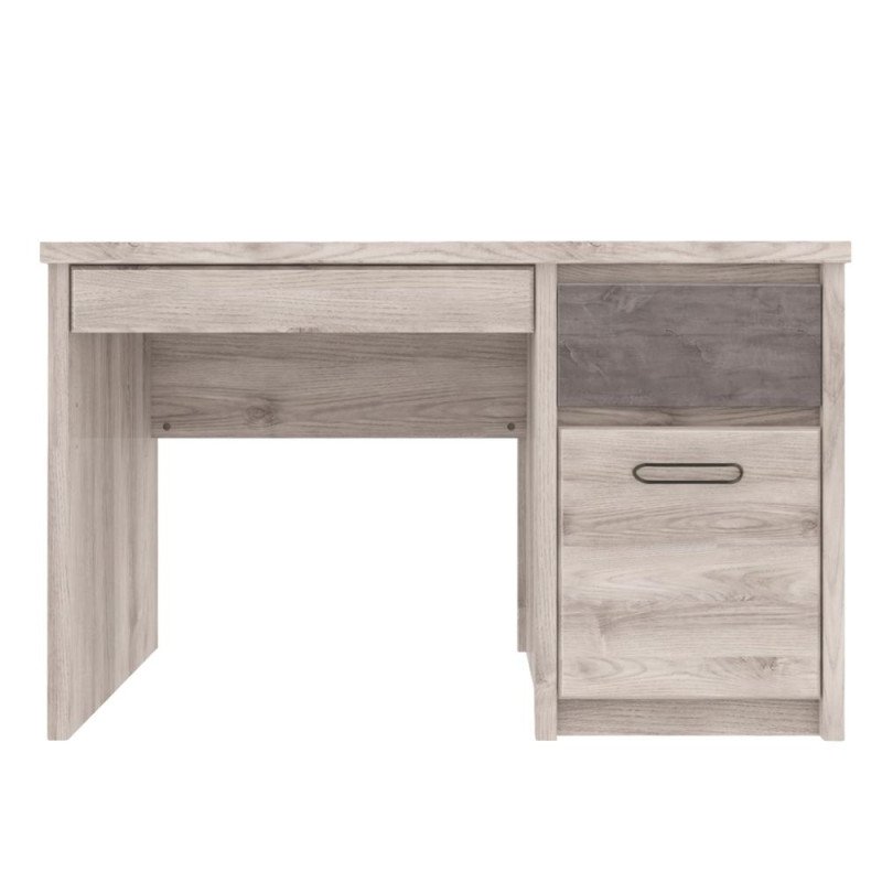 Kondela PC stôl 1D2S, gaštan nairobi/onyx, JESI NEW