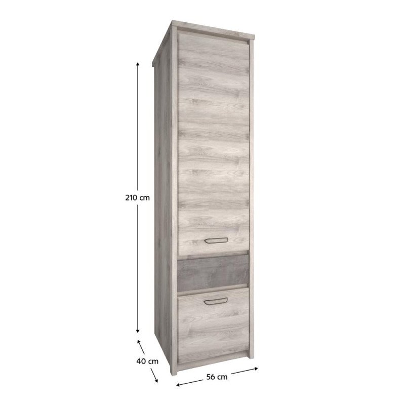 Kondela Regál 2D1S, gaštan nairobi/onyx, JESI NEW