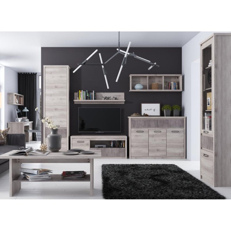 Kondela Regál 2D1S, gaštan nairobi/onyx, JESI NEW