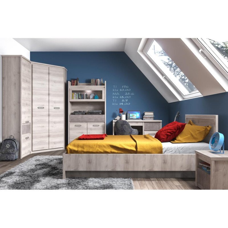 Kondela Regál 2D1S, gaštan nairobi/onyx, JESI NEW
