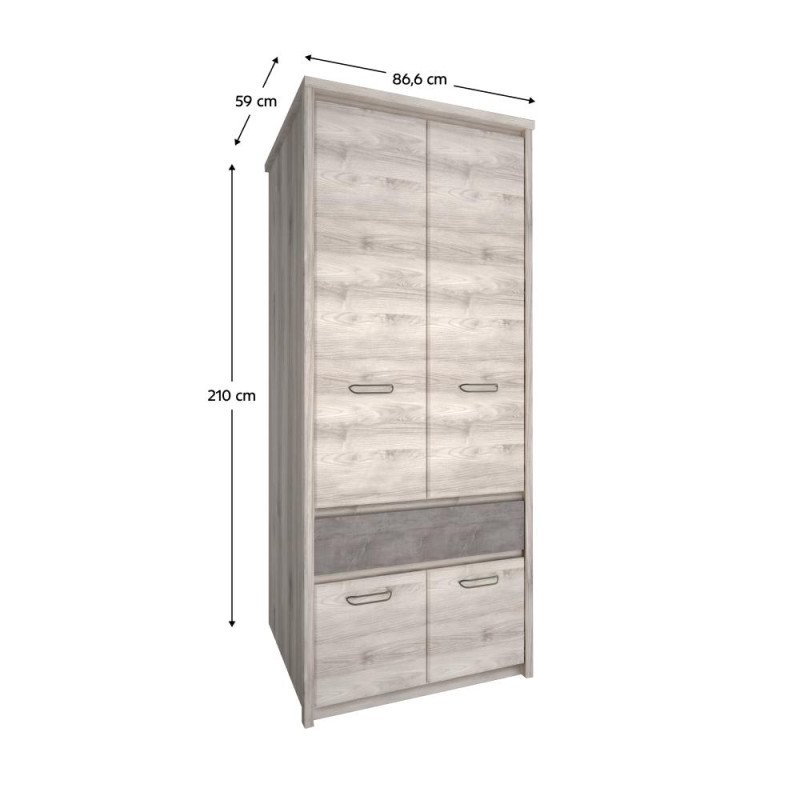Kondela Skriňa 4D1S, gaštan nairobi/onyx, JESI NEW