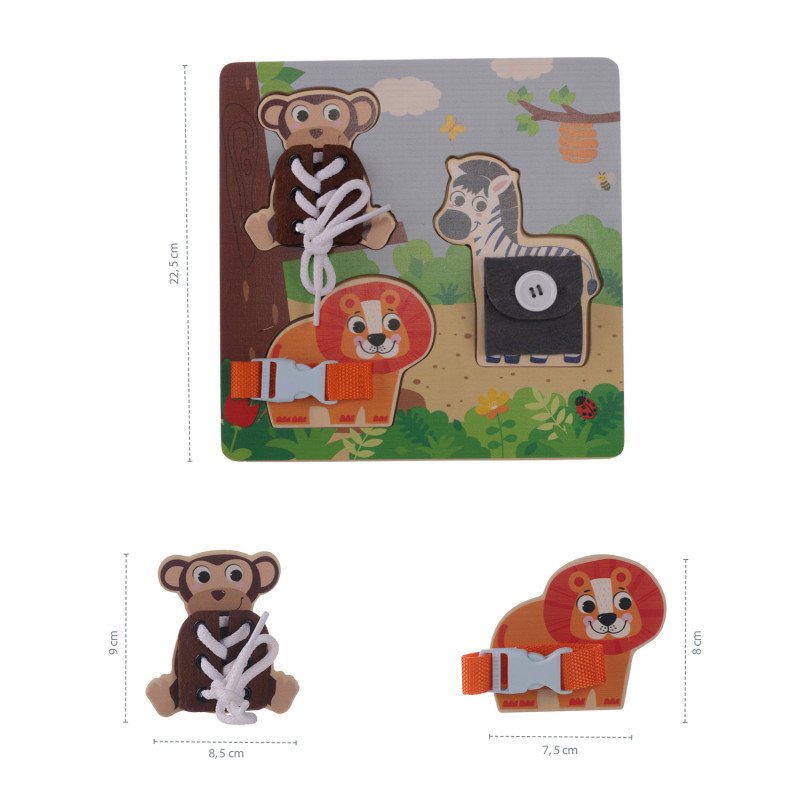 Dřevěné montessori puzzle, Wood, Hnědá