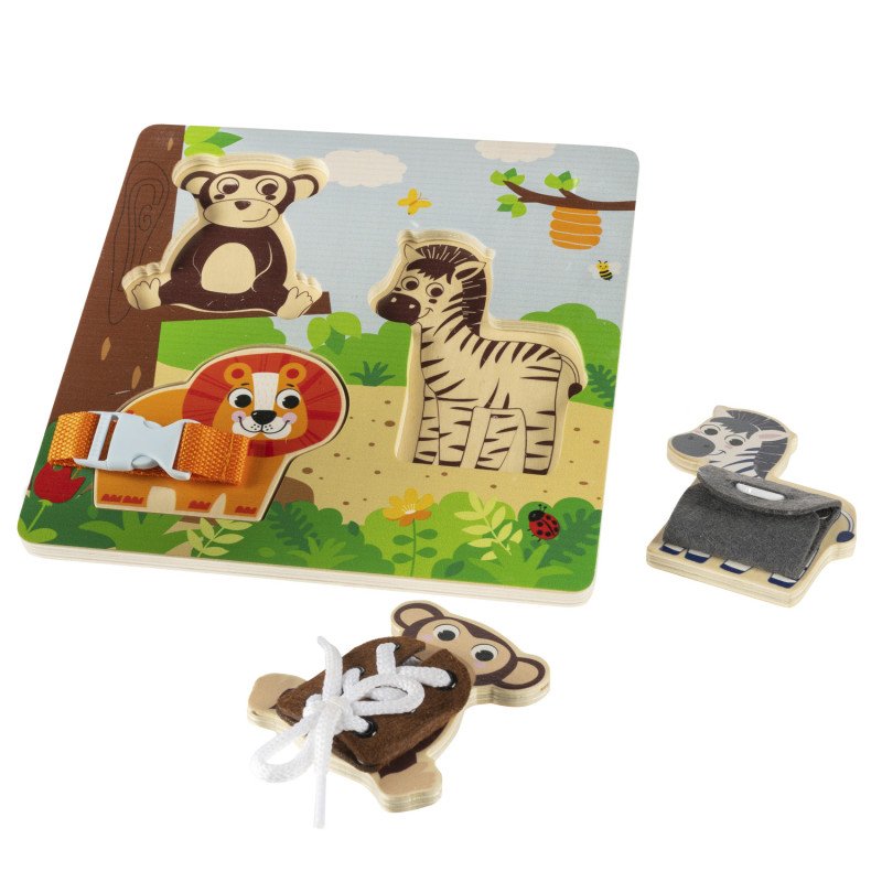 Dřevěné montessori puzzle, Wood, Hnědá
