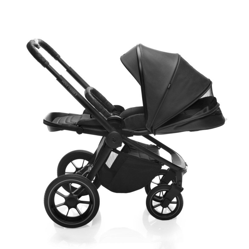 Set kočík Move Cross 3 + hlboká korba Move XL 3 + autosedačka XM podľa vlastného výberu, All Black