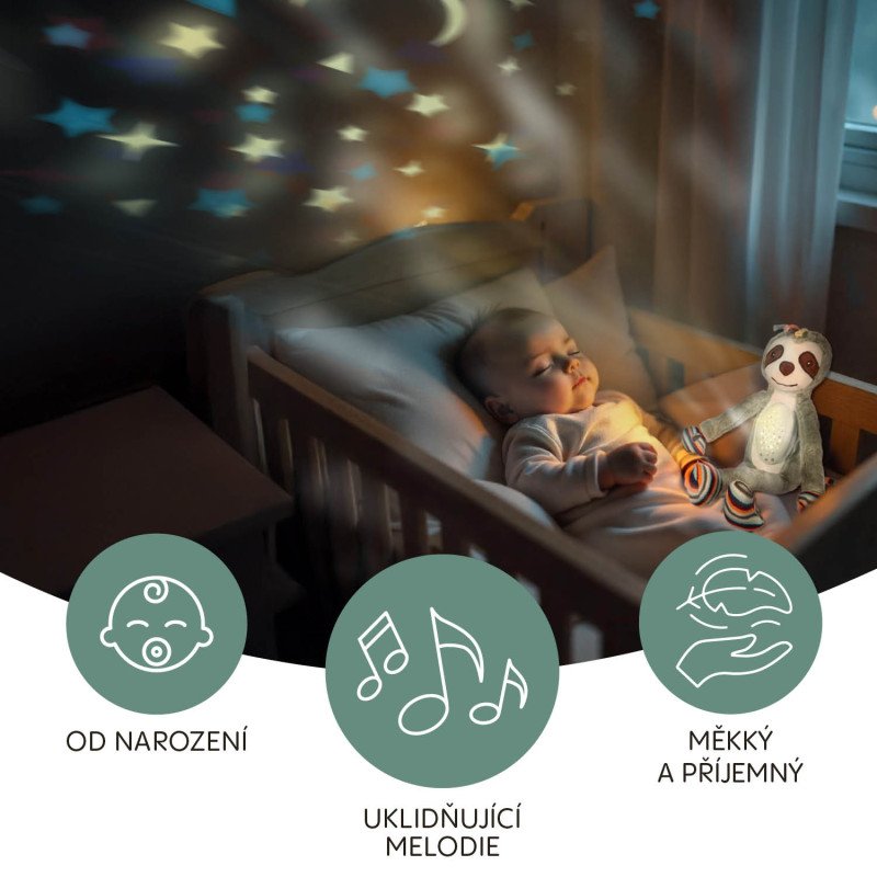 Plyšový detský spáč s projektorom a melódiami, Monkey