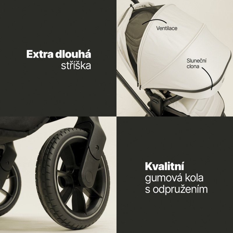 Set kočík Move Cross 5 + hlboká korba Move XL 5 + autosedačka XM podľa vlastného výberu + báza, Rocky Green