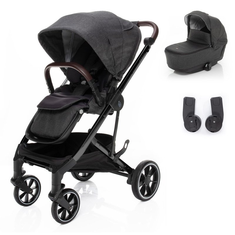 Set kočík Quest+ korba+ adaptéry, Vulcan Black/Black